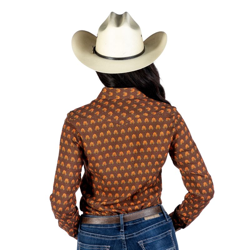 Camisa Vaquera Dama Estampado Mosaico Floral
